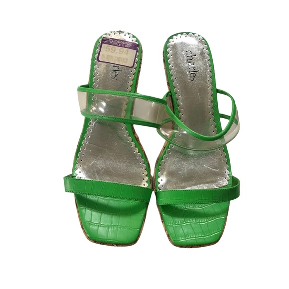 Charles by Charles David Green Cork Wedges 7 - 7.5 - Picture 3 of 11